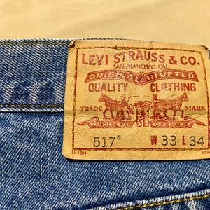 Levi’s 517 Jeans Mens 33x34 Blue Bootcut Denim Red Label. Excellent Condition.
